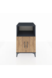 Kronos Komodin 2 Raflı 2 Kapaklı 60x59x96 Antrasit-Çam