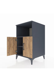 Kronos Komodin 2 Raflı 2 Kapaklı 60x59x96 Antrasit-Çam