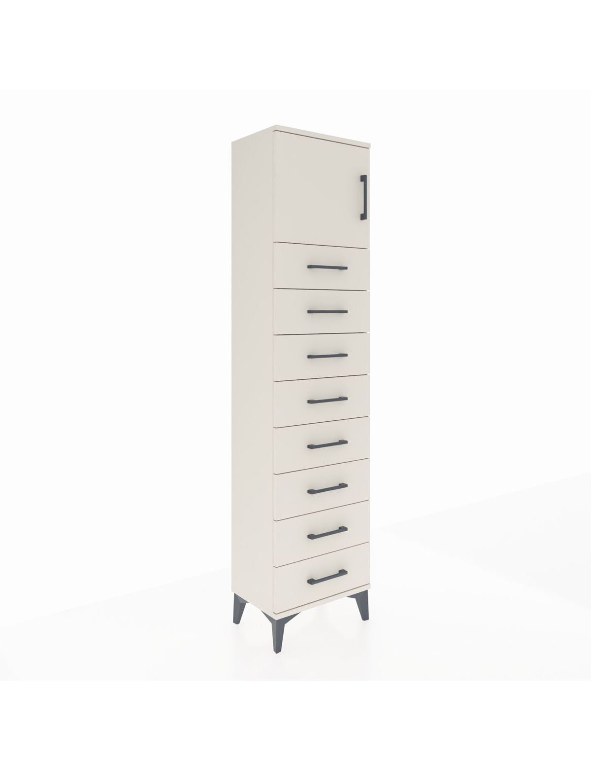 Arges Dolap Tek Raflı 8 Çekmeceli Tek Kapaklı 44x30x182 Aytaşı-Aytaşı