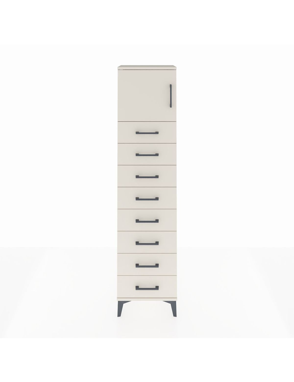 Arges Dolap Tek Raflı 8 Çekmeceli Tek Kapaklı 44x30x182 Aytaşı-Aytaşı