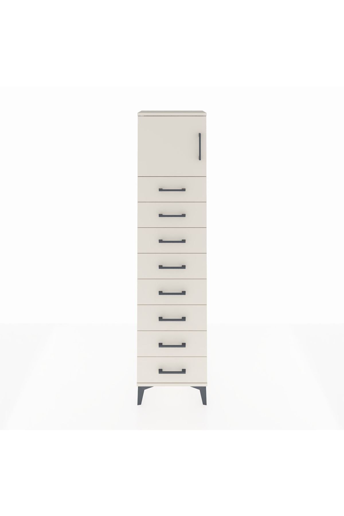 Arges Dolap Tek Raflı 8 Çekmeceli Tek Kapaklı 44x30x182 Aytaşı-Aytaşı