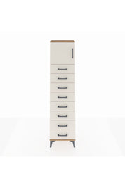 Arges Dolap Tek Raflı 8 Çekmeceli Tek Kapaklı 44x30x182 Çam-Aytaşı