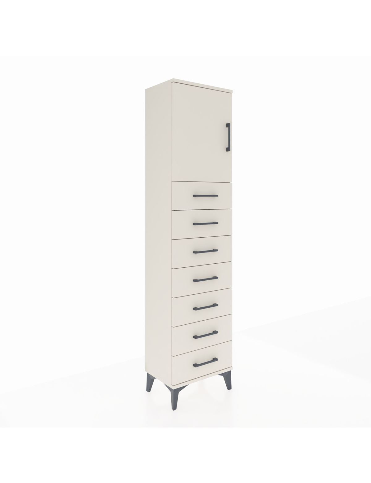 Arges Dolap 2 Raflı 7 Çekmeceli Tek Kapaklı 44x30x182 Aytaşı-Aytaşı