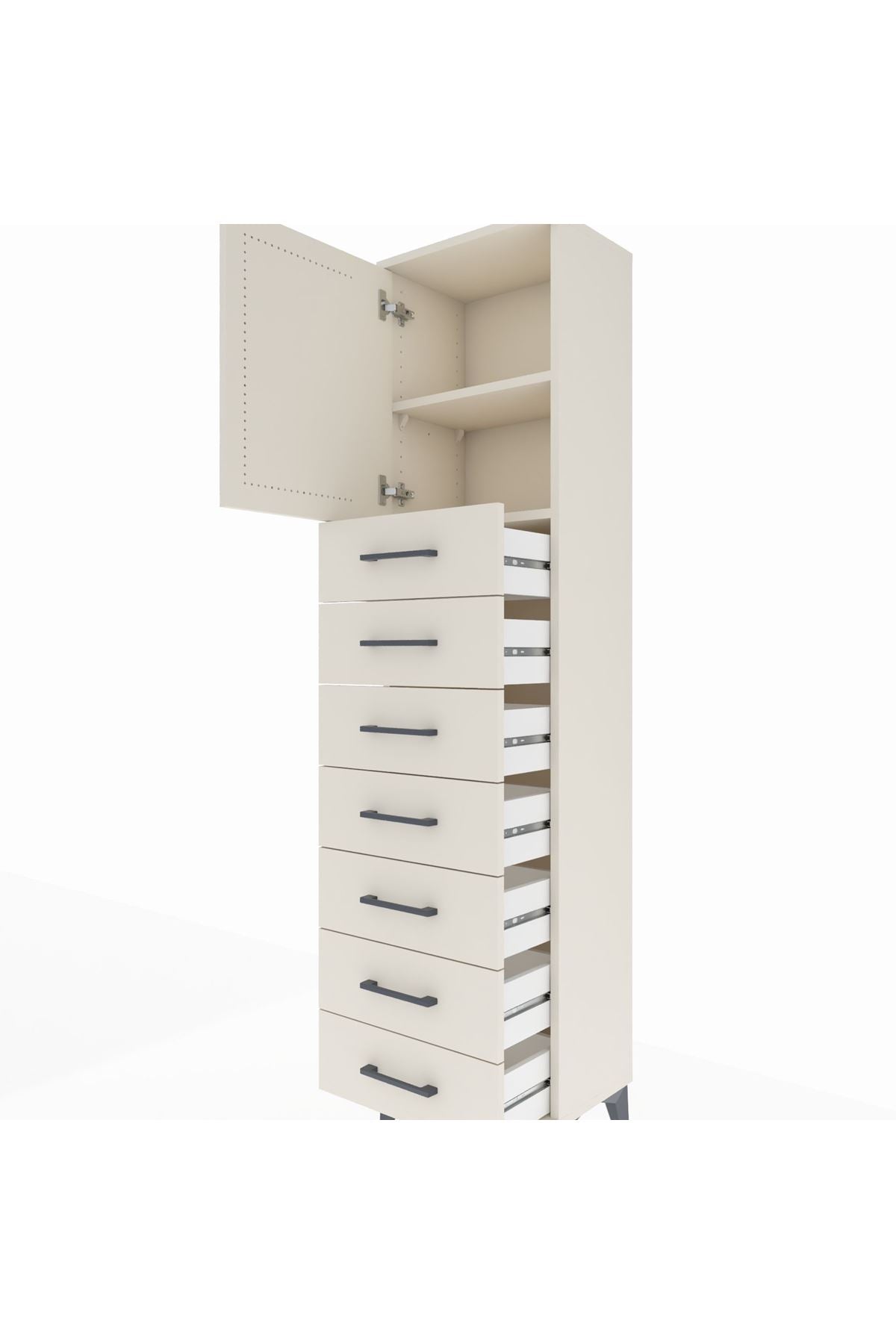 Arges Dolap 2 Raflı 7 Çekmeceli Tek Kapaklı 44x30x182 Aytaşı-Aytaşı