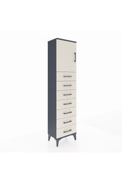 Arges Dolap 2 Raflı 7 Çekmeceli Tek Kapaklı 44x30x182 Antrasit-Aytaşı