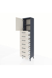 Arges Dolap 2 Raflı 7 Çekmeceli Tek Kapaklı 44x30x182 Antrasit-Aytaşı