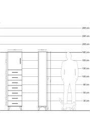 Arges Dolap 2 Raflı 7 Çekmeceli Tek Kapaklı 44x30x182 Antrasit-Aytaşı