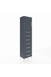 Arges Dolap 2 Raflı 7 Çekmeceli Tek Kapaklı 44x30x182 Antrasit-Antrasit