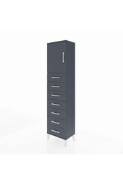 Arges Dolap 2 Raflı 7 Çekmeceli Tek Kapaklı 44x30x182 Antrasit-Antrasit