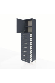 Arges Dolap 2 Raflı 7 Çekmeceli Tek Kapaklı 44x30x182 Antrasit-Antrasit