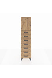 Arges Dolap 2 Raflı 7 Çekmeceli Tek Kapaklı 44x30x182 Çam-Çam