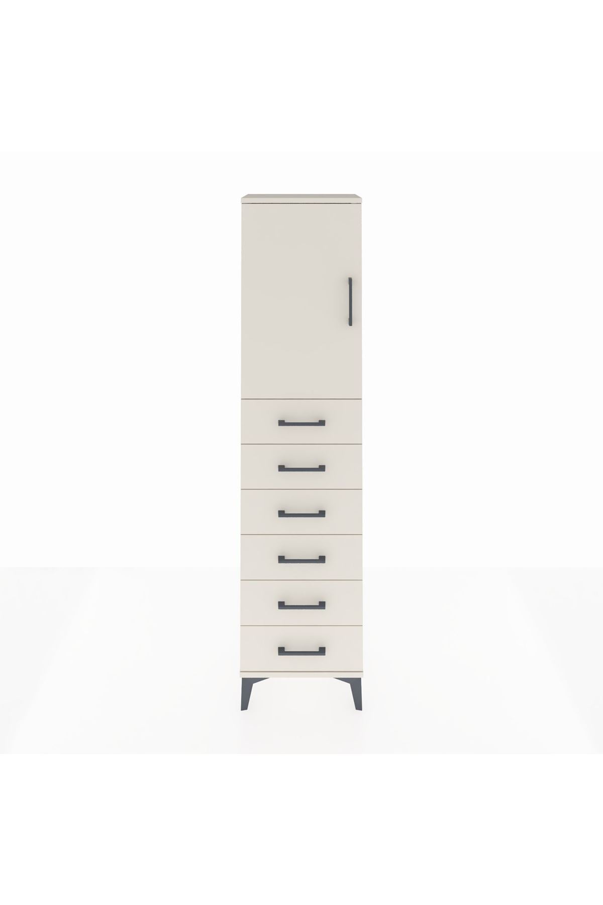 Arges Dolap 2 Raflı 6 Çekmeceli Tek Kapaklı 44x30x182 Aytaşı-Aytaşı