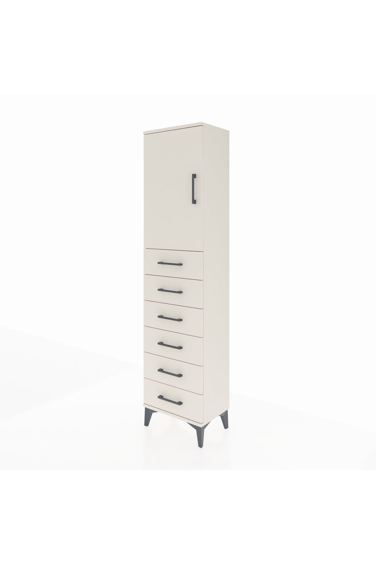 Arges Dolap 2 Raflı 6 Çekmeceli Tek Kapaklı 44x30x182 Aytaşı-Aytaşı