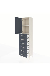 Arges Dolap 2 Raflı 6 Çekmeceli Tek Kapaklı 44x30x182 Aytaşı-Antrasit