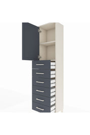 Arges Dolap 2 Raflı 6 Çekmeceli Tek Kapaklı 44x30x182 Aytaşı-Antrasit