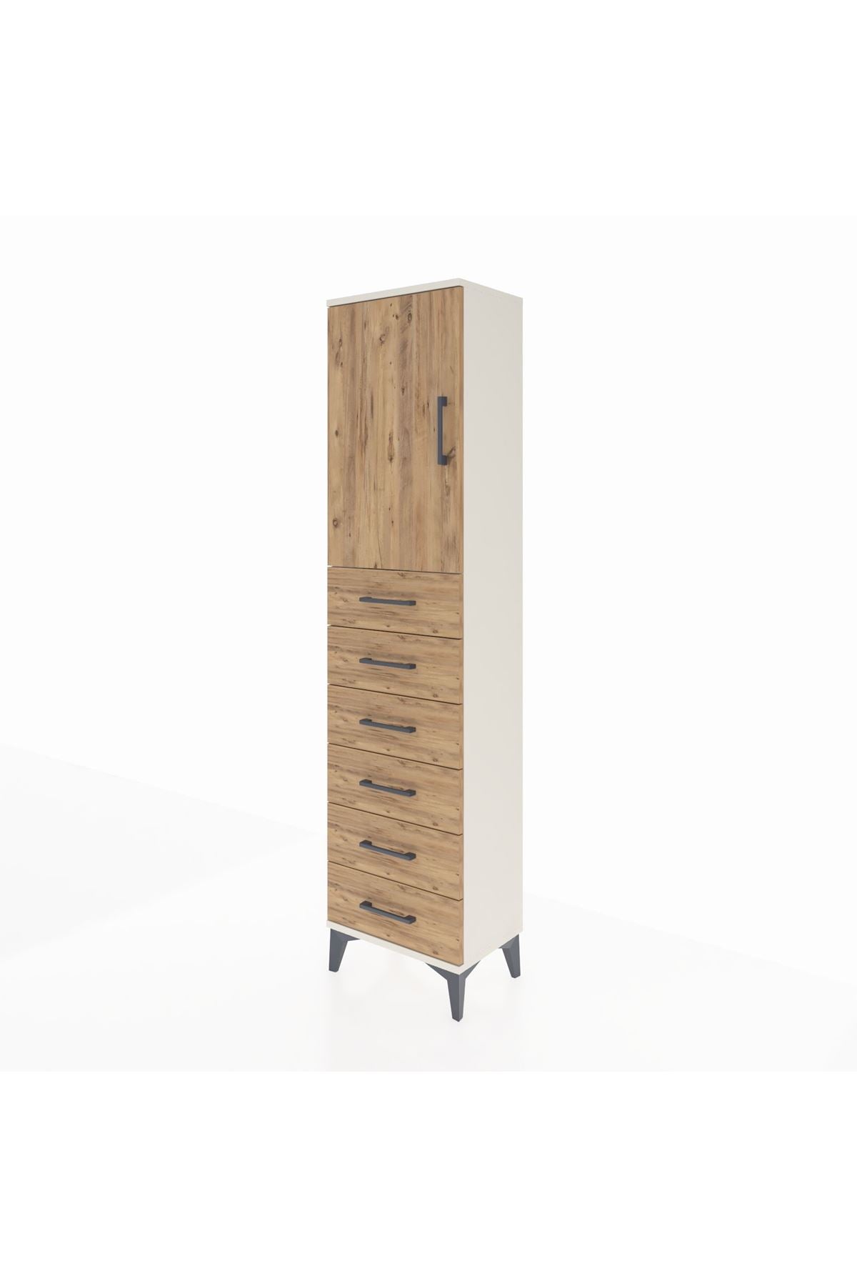 Arges Dolap 2 Raflı 6 Çekmeceli Tek Kapaklı 44x30x182 - S22M003V3A