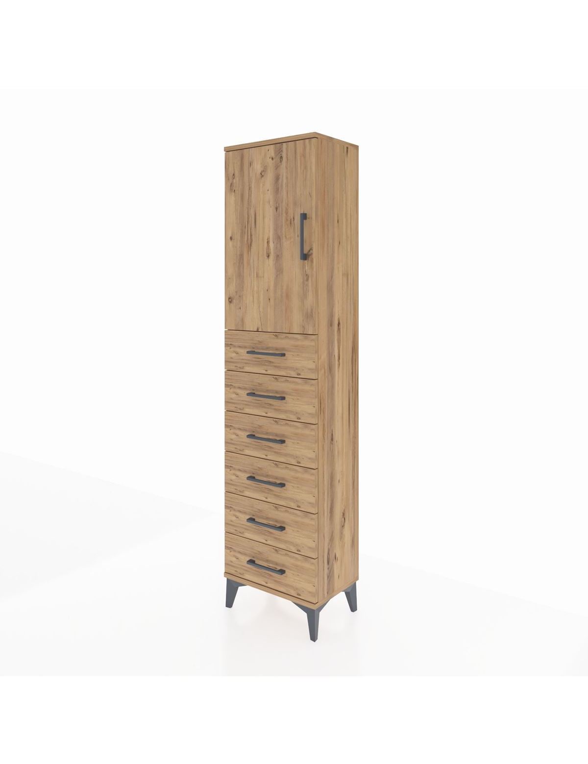 Arges Dolap 2 Raflı 6 Çekmeceli Tek Kapaklı 44x30x182 - S22M003V9A