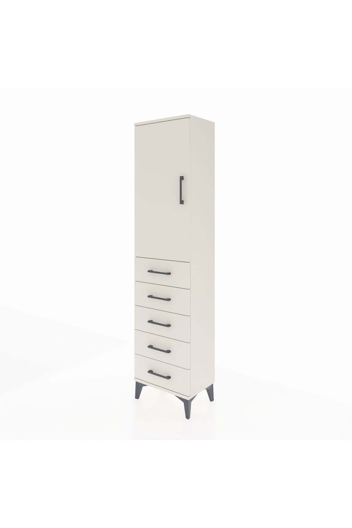 Arges Dolap 2 Raflı 5 Çekmeceli Tek Kapaklı 44x30x182 Aytaşı-Aytaşı