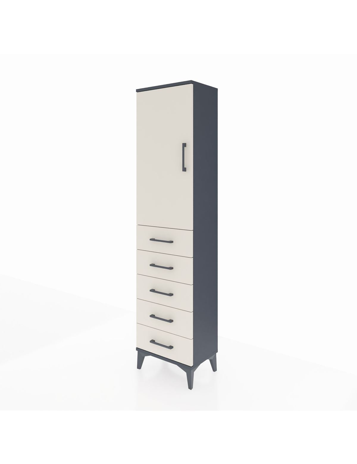 Arges Dolap 2 Raflı 5 Çekmeceli Tek Kapaklı 44x30x182 - S22M004V4A