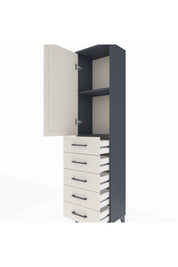 Arges Dolap 2 Raflı 5 Çekmeceli Tek Kapaklı 44x30x182 Antrasit-Aytaşı