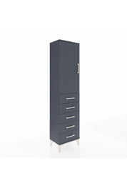 Arges Dolap 2 Raflı 5 Çekmeceli Tek Kapaklı 44x30x182 Antrasit-Antrasit