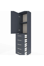 Arges Dolap 2 Raflı 5 Çekmeceli Tek Kapaklı 44x30x182 Antrasit-Antrasit