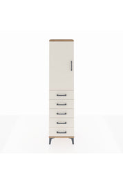 Arges Dolap 2 Raflı 5 Çekmeceli Tek Kapaklı 44x30x182 Çam-Aytaşı