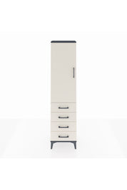 Arges Dolap 2 Raflı 4 Çekmeceli Tek Kapaklı 44x30x182 Antrasit-Aytaşı