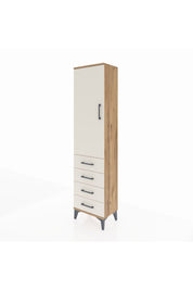 Arges Dolap 2 Raflı 4 Çekmeceli Tek Kapaklı 44x30x182 Çam-Aytaşı