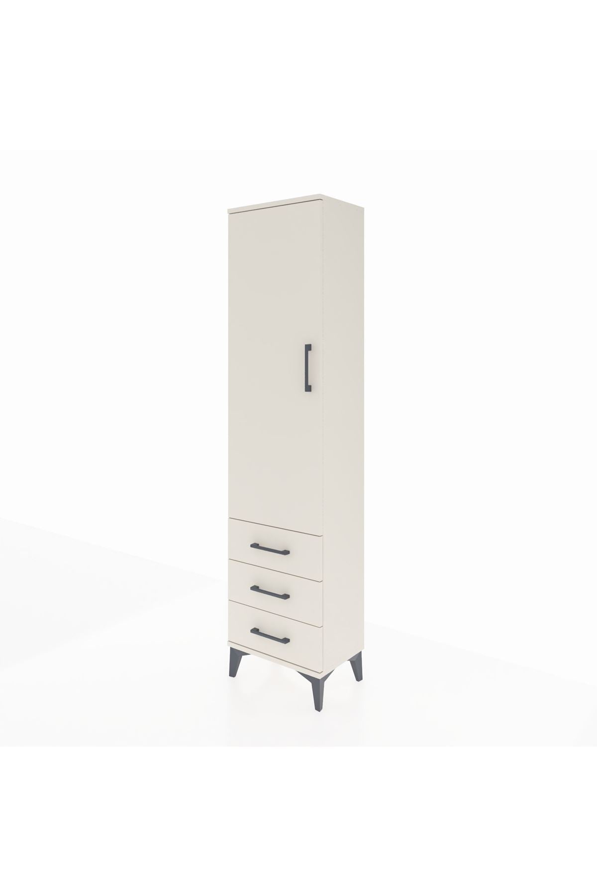 Arges Dolap 4 Raflı 3 Çekmeceli Tek Kapaklı 44x30x182 Aytaşı-Aytaşı