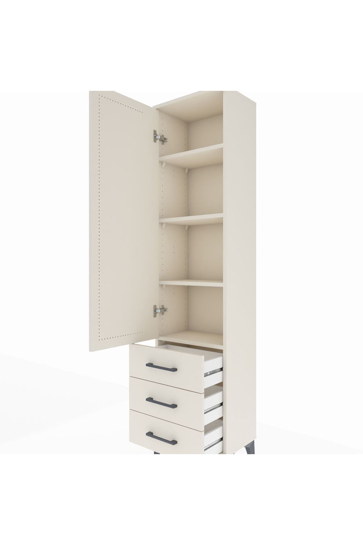 Arges Dolap 4 Raflı 3 Çekmeceli Tek Kapaklı 44x30x182 Aytaşı-Aytaşı