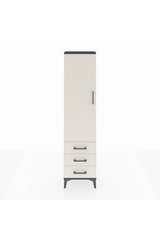 Arges Dolap 4 Raflı 3 Çekmeceli Tek Kapaklı 44x30x182