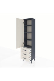 Arges Dolap 4 Raflı 3 Çekmeceli Tek Kapaklı 44x30x182 Antrasit-Aytaşı