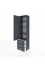 Arges Dolap 4 Raflı 3 Çekmeceli Tek Kapaklı 44x30x182 Antrasit-Antrasit