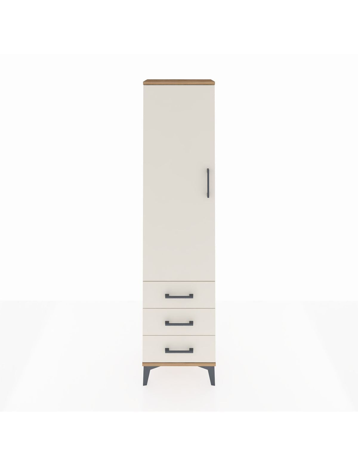 Arges Dolap 4 Raflı 3 Çekmeceli Tek Kapaklı 44x30x182 Çam-Aytaşı