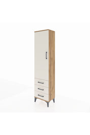 Arges Dolap 4 Raflı 3 Çekmeceli Tek Kapaklı 44x30x182 Çam-Aytaşı
