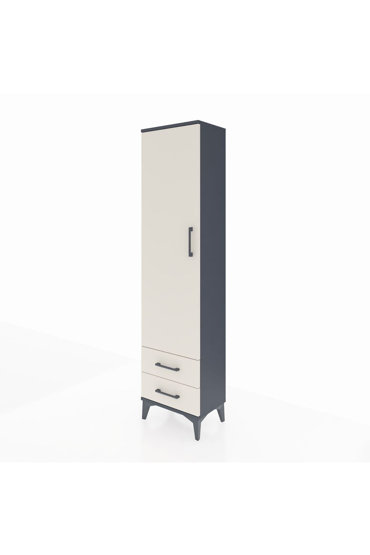 Arges Dolap 5 Raflı 2 Çekmeceli Tek Kapaklı 44x30x182 - S22M007V4A