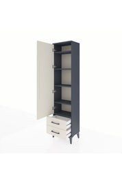 Arges Dolap 5 Raflı 2 Çekmeceli Tek Kapaklı 44x30x182 Antrasit-Aytaşı