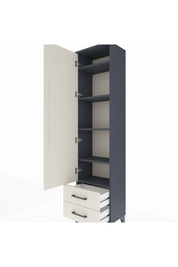 Arges Dolap 5 Raflı 2 Çekmeceli Tek Kapaklı 44x30x182 Antrasit-Aytaşı