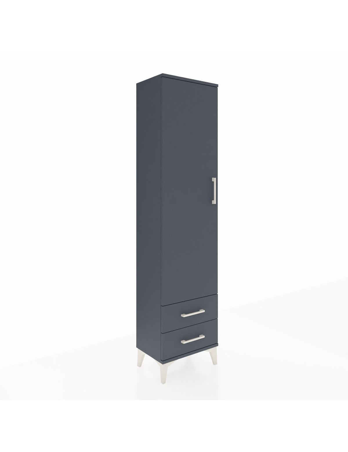 Arges Dolap 5 Raflı 2 Çekmeceli Tek Kapaklı 44x30x182 Antrasit-Antrasit