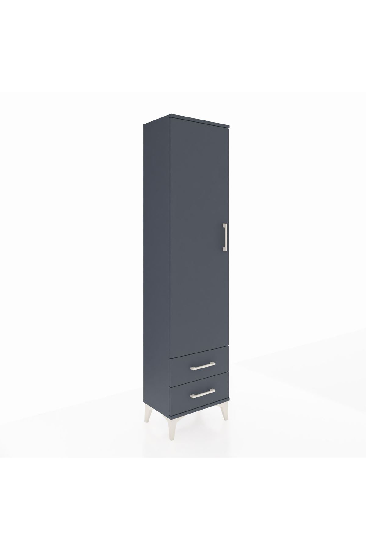 Arges Dolap 5 Raflı 2 Çekmeceli Tek Kapaklı 44x30x182 - S22M007V5A