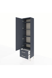 Arges Dolap 5 Raflı 2 Çekmeceli Tek Kapaklı 44x30x182 Antrasit-Antrasit