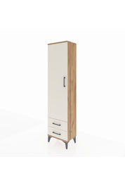 Arges Dolap 5 Raflı 2 Çekmeceli Tek Kapaklı 44x30x182 Çam-Aytaşı