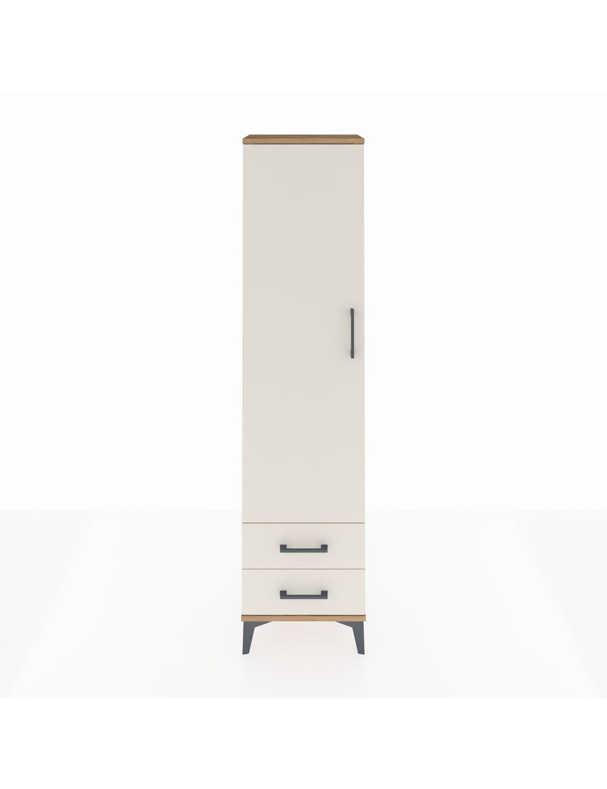 Arges Dolap 5 Raflı 2 Çekmeceli Tek Kapaklı 44x30x182 Çam-Aytaşı