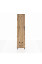 Arges Dolap 5 Raflı 2 Çekmeceli Tek Kapaklı 44x30x182 Çam-Çam