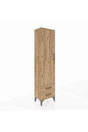 Arges Dolap 5 Raflı 2 Çekmeceli Tek Kapaklı 44x30x182 Çam-Çam