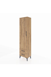 Arges Dolap 5 Raflı 2 Çekmeceli Tek Kapaklı 44x30x182 Çam-Çam