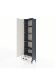 Arges Dolap 5 Raflı Tek Çekmeceli Tek Kapaklı 44x30x182 Antrasit-Aytaşı