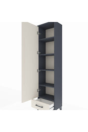 Arges Dolap 5 Raflı Tek Çekmeceli Tek Kapaklı 44x30x182 Antrasit-Aytaşı