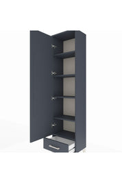 Arges Dolap 5 Raflı Tek Çekmeceli Tek Kapaklı 44x30x182 Antrasit-Antrasit